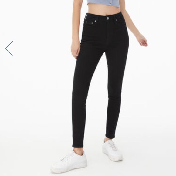 Aeropostale Denim - SHORT high waisted jegging black jeans skinny legging school uniform